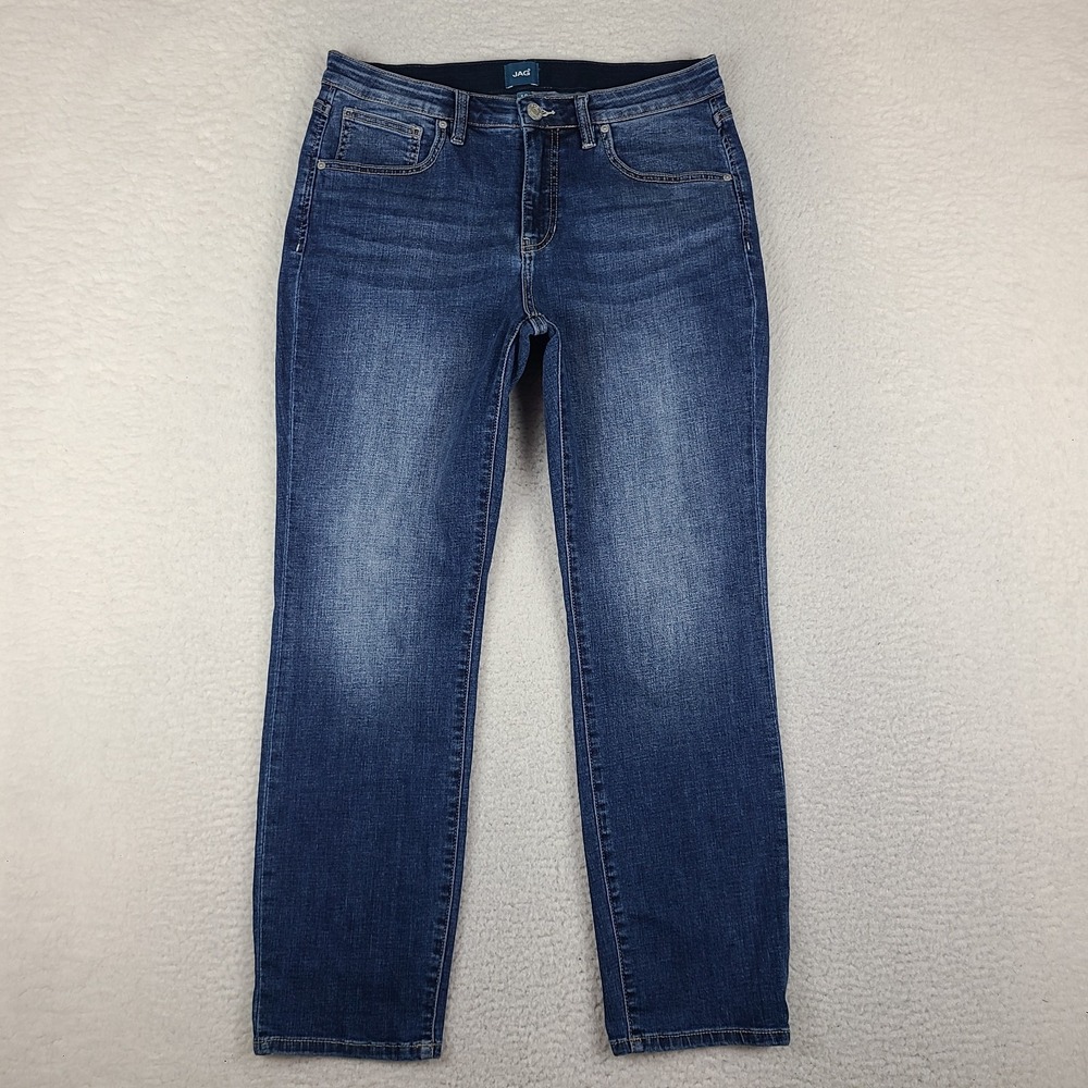 Jag Jeans Womens 12/26 Blue Carter Girlfriend Straight Leg Dark Wash Denim